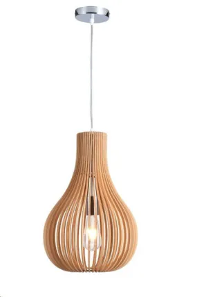 00171 Pendant Light in Chrome/Wood