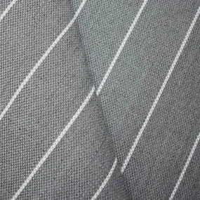 2 1/8 YD PC - Gray/White Indoor/Outdoor Stripe Decorating Fabric