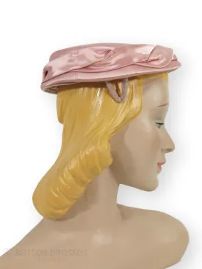 50s Pink Satin Hat