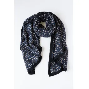 Antler - Cheetah Print Scarf - Navy