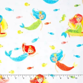 Aquatic Friends - Mermaid Marine Yardage