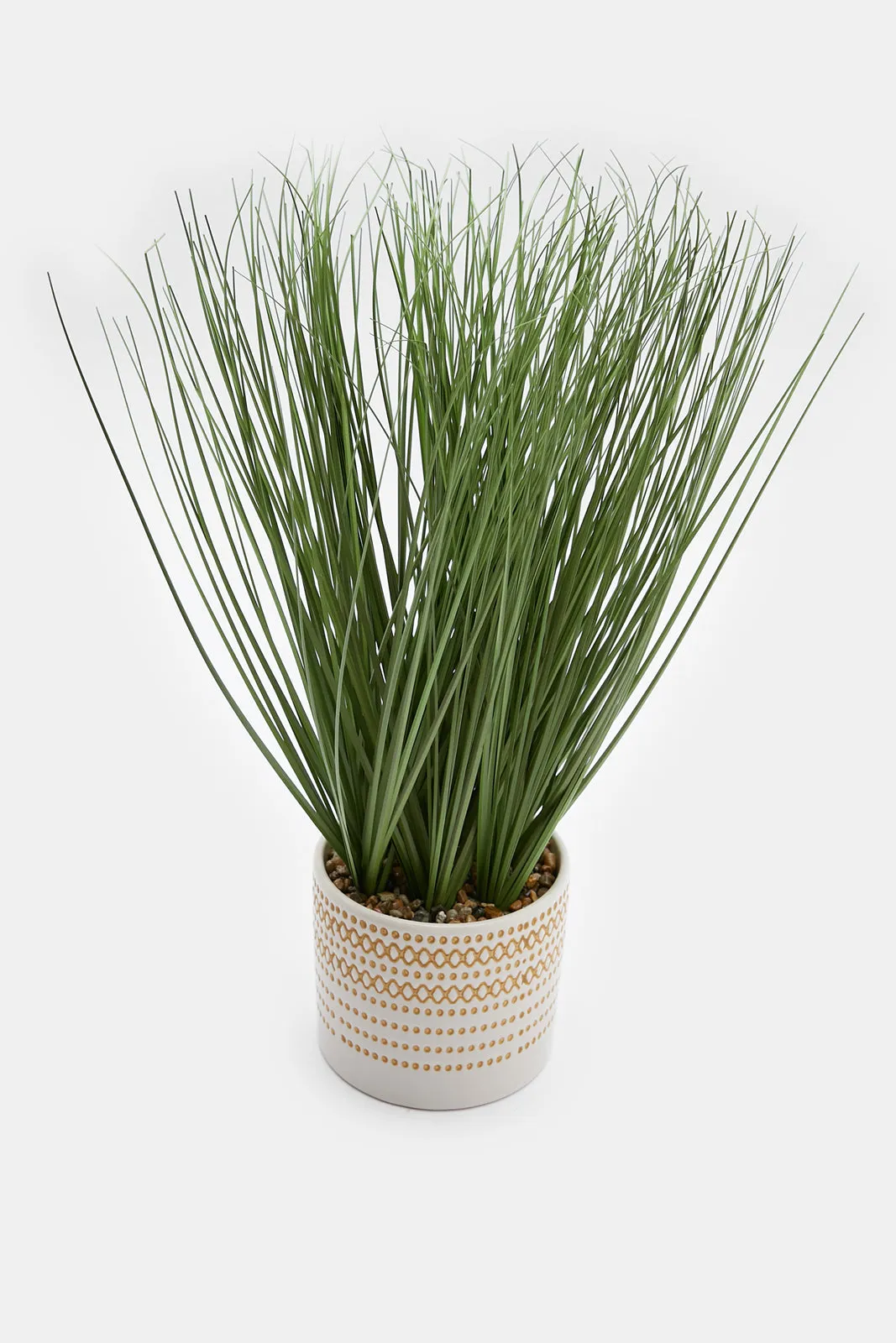 Artificial Grass Plant In Ceramic Pattern Pot