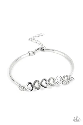 Attentive Admirer White Heart Bracelet - Paparazzi Accessories