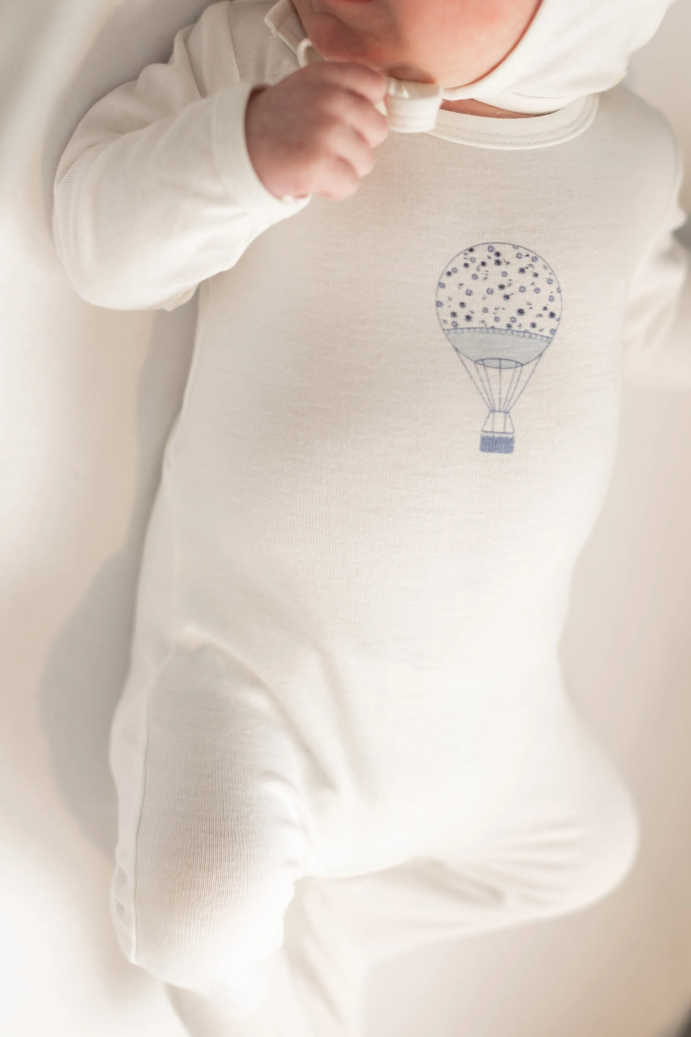 Balloon Print Onesie with Bonnet