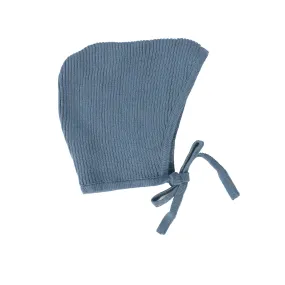 BEE & DEE BLUE RIBBED KNIT BONNET [Final Sale]