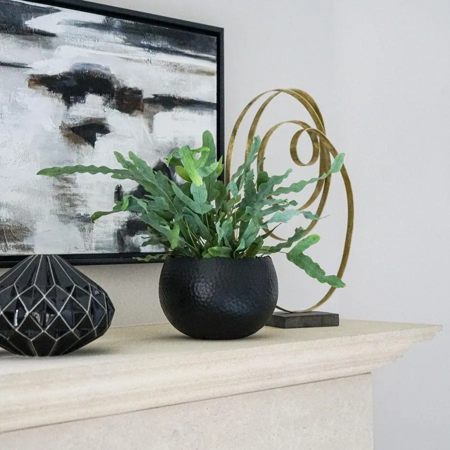 Black Marrakesh Hammered Bowl Planter