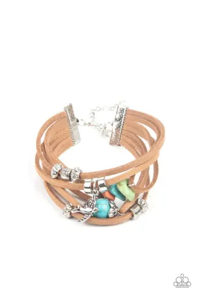 Canyon Flight Multi Stone and Suede Bracelet - Paparazzi Accessories