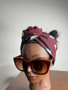 Dark Red Satin Lined Headwrap/Scarf