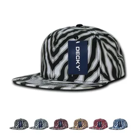 Decky 1060 Zebra/Tiger Snapback Flat Bill Hat