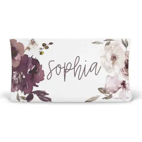 Demi's Dusty Purple Floral Personalized Changing Pad Cover