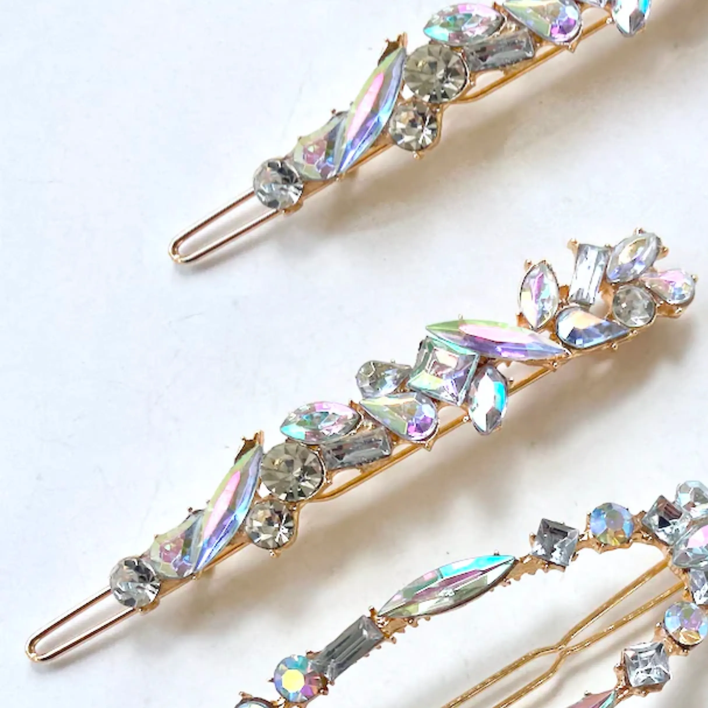 Diamond Gem Barrettes Set of 2