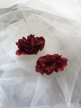 Dried Floral Hair Clip in Red Burgundy, Handmade Real Flower Hair Pins, Engagement Hair Comb, Red Preserved Hydrangea Hair Clip UK, Burgundy Flower Barrette UK