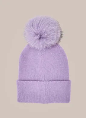 Large Pompom Ribbed Hat