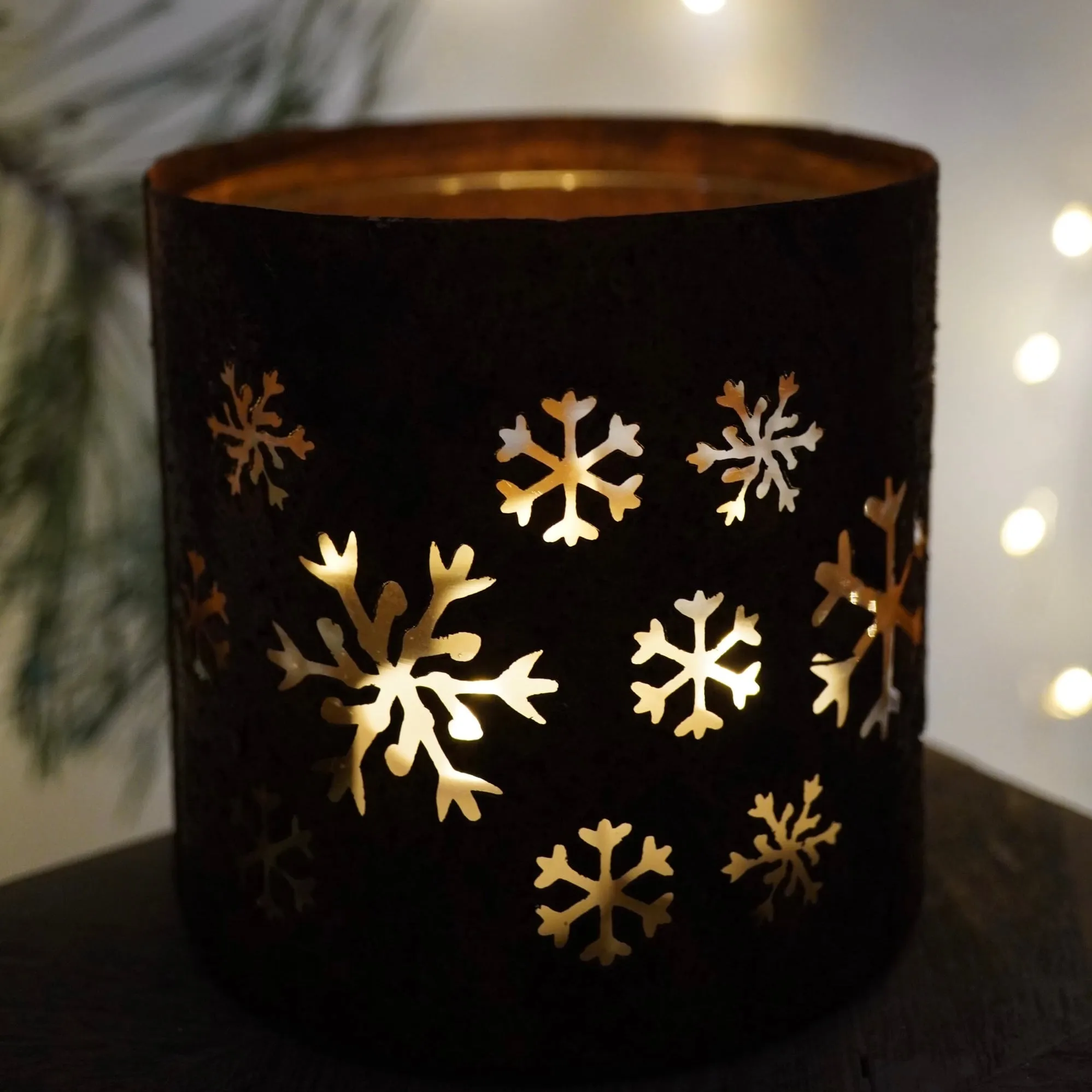 Large Rust Snowflake Votive