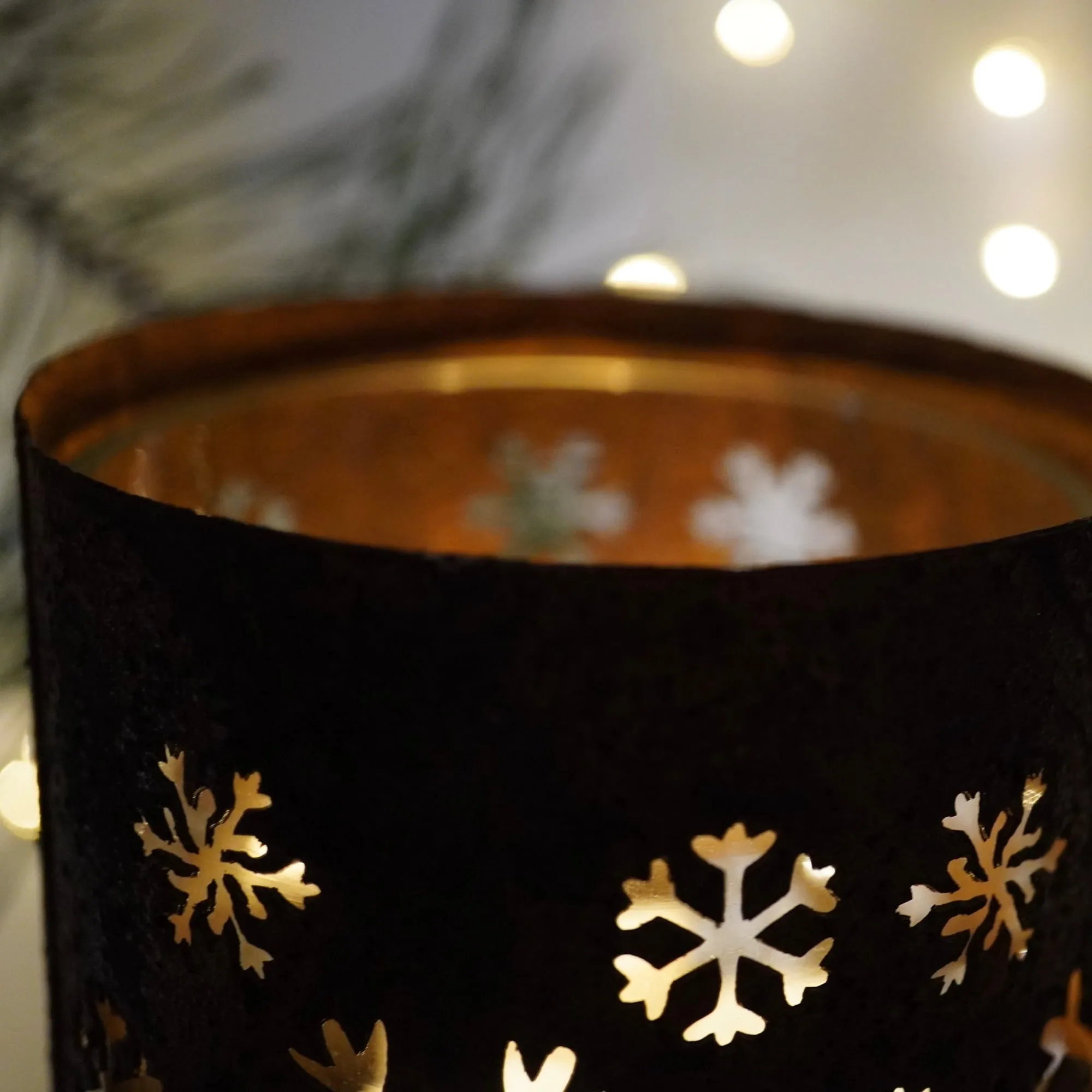 Large Rust Snowflake Votive