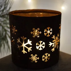 Large Rust Snowflake Votive