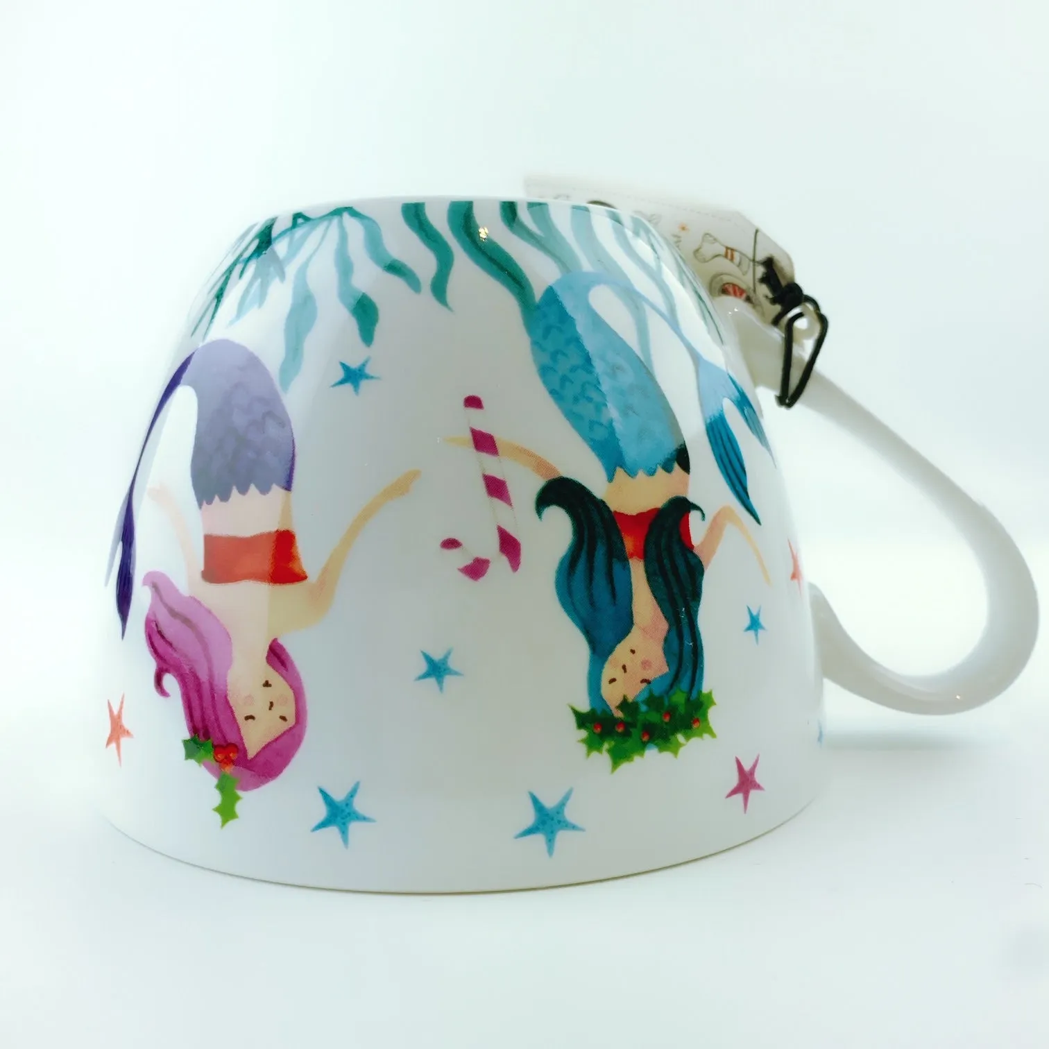 Portobello By Design 'Seasons Greetings' Christmas Little Mermaid Bone China XL Coffee Mug Tea Cup 20 oz