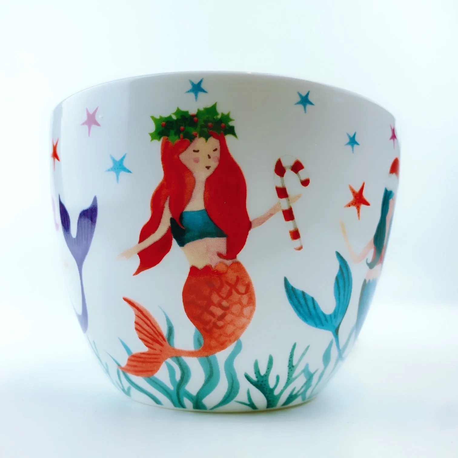 Portobello By Design 'Seasons Greetings' Christmas Little Mermaid Bone China XL Coffee Mug Tea Cup 20 oz