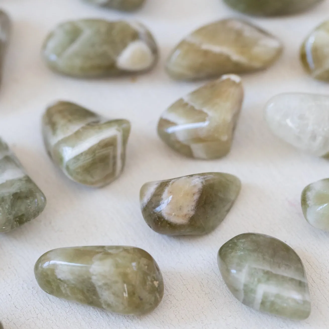 Prasiolite - Green Amethyst, Tumbled