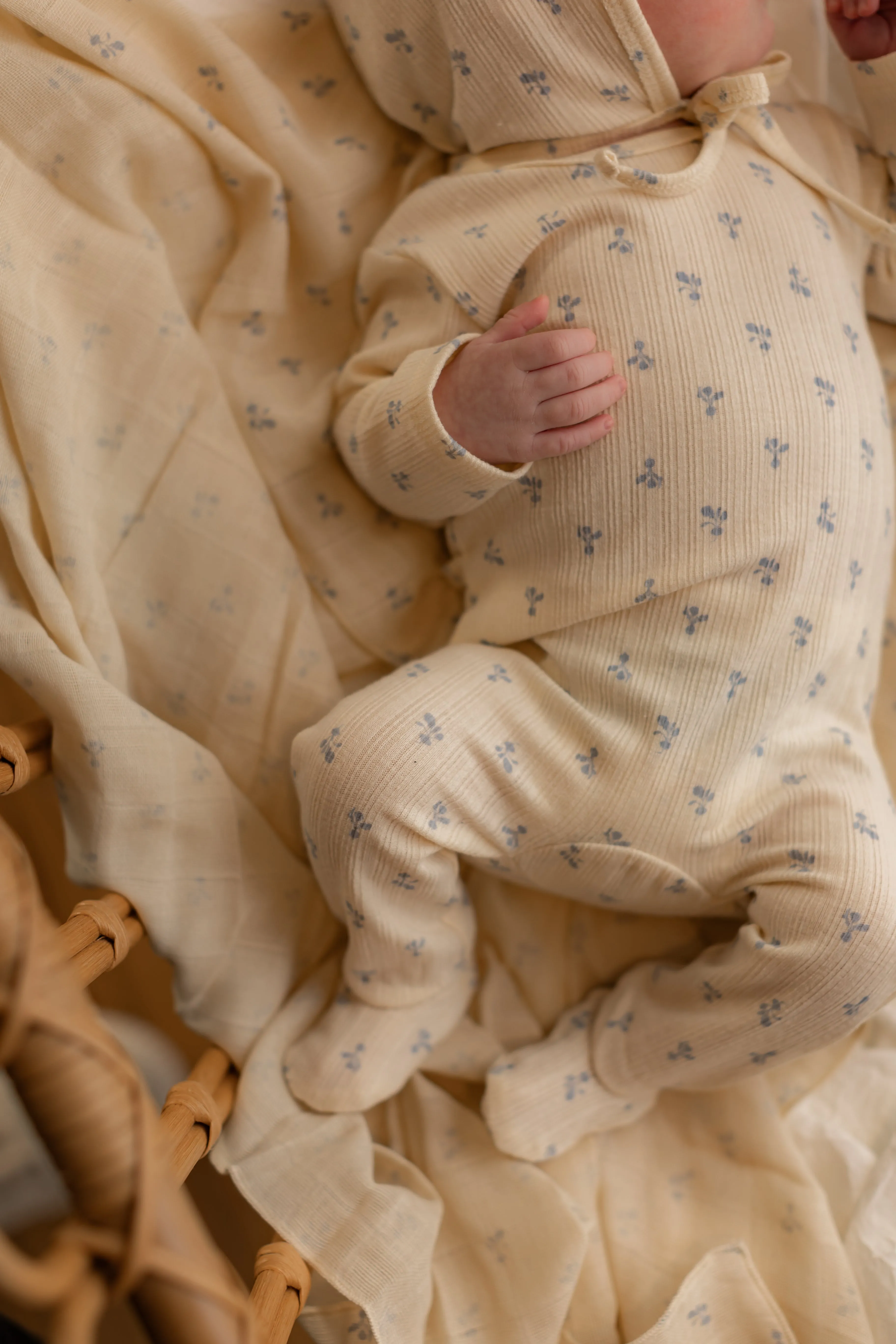 Radish Print Onesie with Bonnet