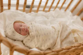 Radish Print Onesie with Bonnet