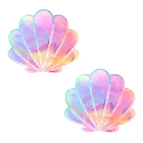 Rainbow Sherbet Tie Dye UV Velvet Mermaid Shell NippleCoverPasties