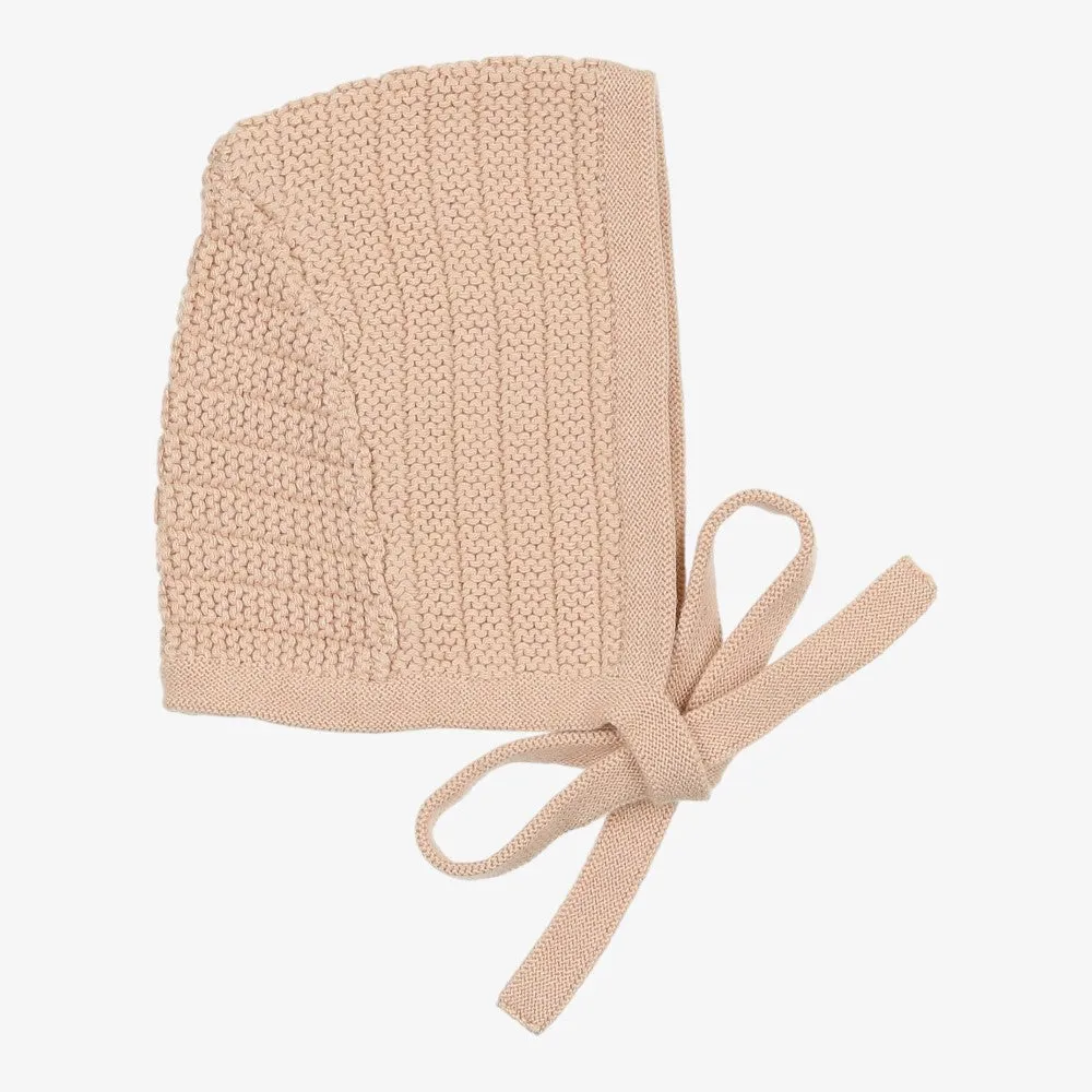 Ribbed Knit Bonnet - Rose