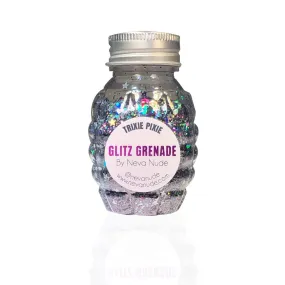 Trixie Pixie Gunmetal Cosmetic Glitz Grenade Keychain in Aloe Gel